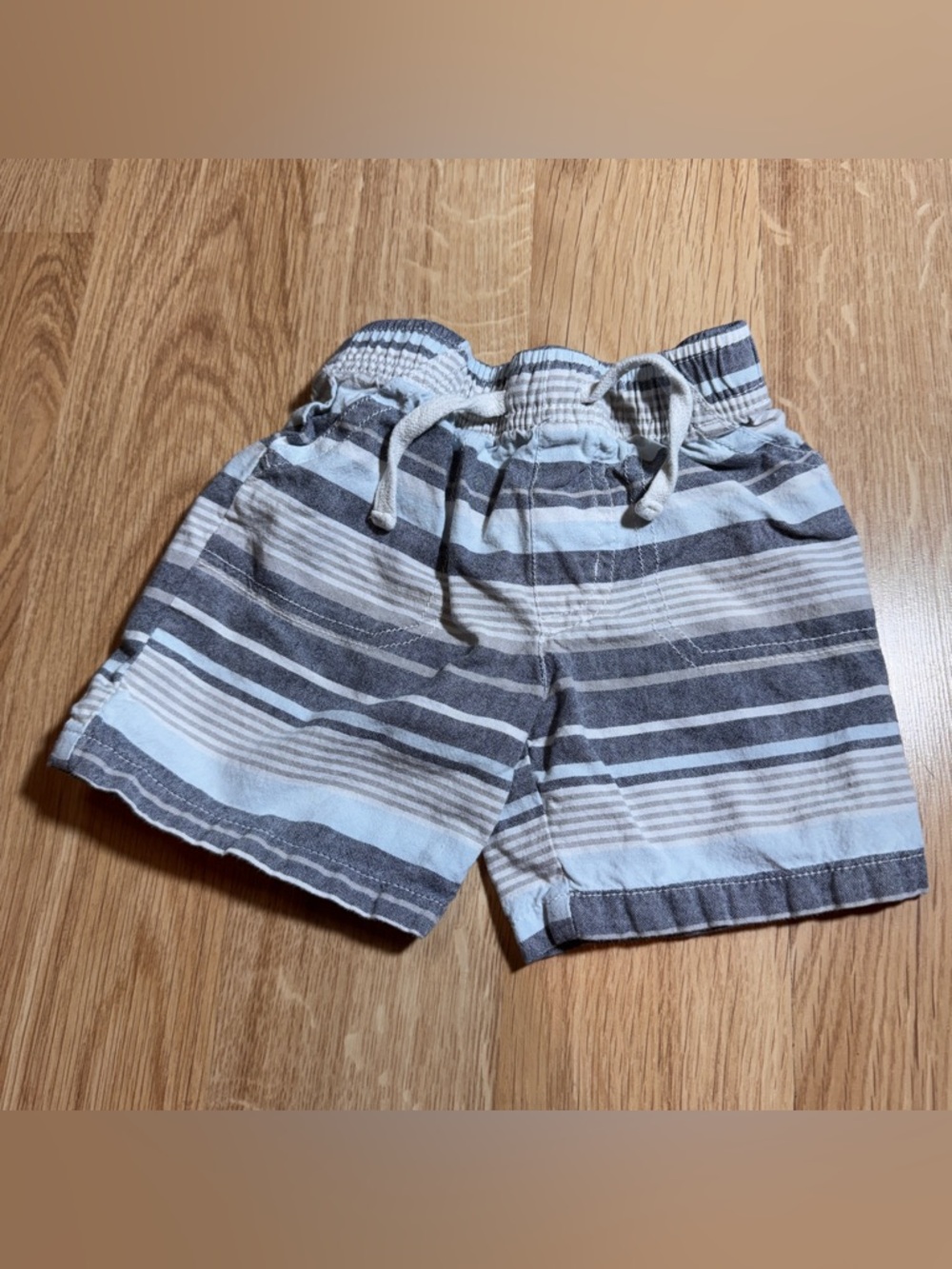 Striped Blue & Gray Kids Shorts